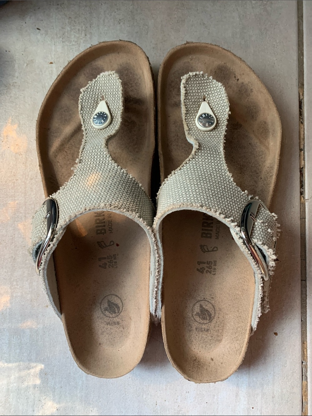 Birkenstock Gizeh Surf Green Vegan Canvas Sandals